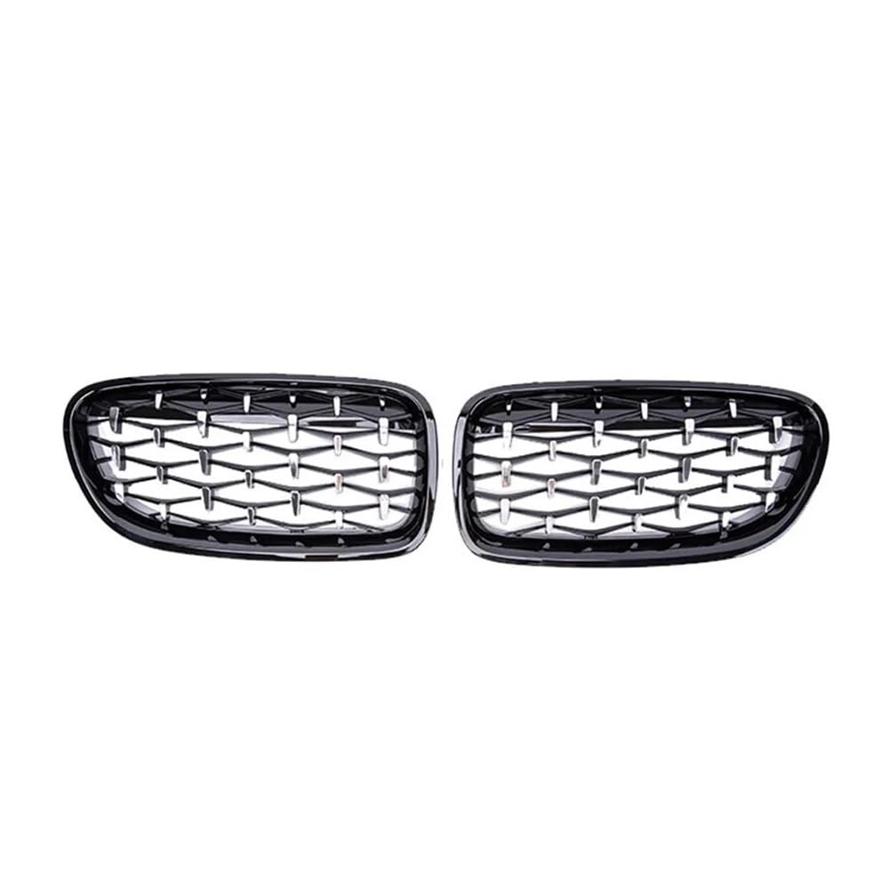 Auto-Frontgrillgitter Auto Frontschürze Sport Racing Grill Gitter Für BM&W Für 5 Serie F10 F11 F18 520i 523i 528i 520d 530d 2010-2016 Diamant Nierengitter Front Kühlergrille(Black and Sliver) von NFNVEKESD