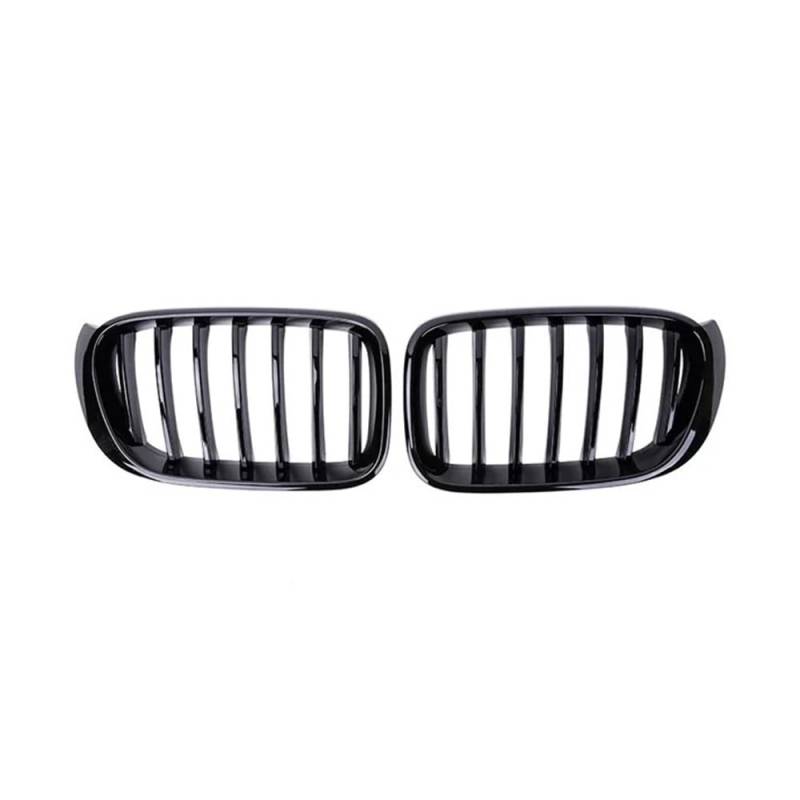 Auto-Frontgrillgitter Auto Frontstoßstange Nierengrill Renngrill Für BM&W Für X3 F25 X4 F26 2014 2015 2016 2017 Glänzend Schwarz Einzellamelle Ersatzgrills Front Kühlergrille(Schwarz glänzend) von NFNVEKESD