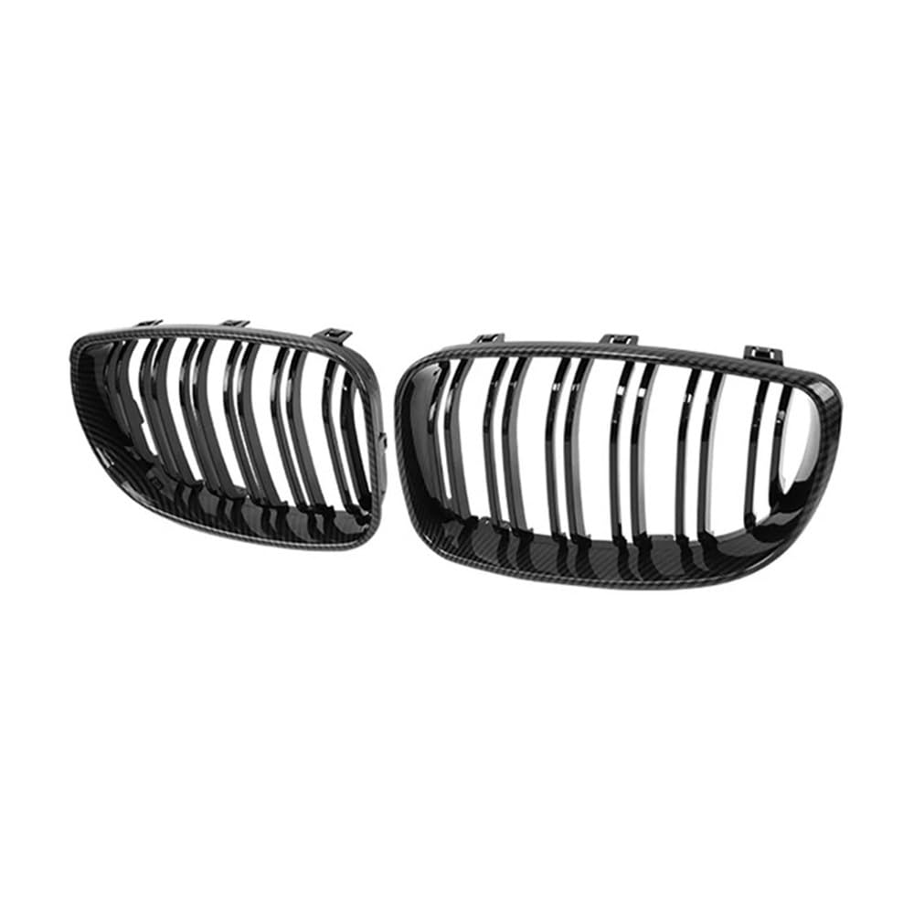 Auto-Frontgrillgitter Carbon Fiber Auto Front Gitter Stoßstange Haube Niere Kühlergrill Racing Grill Für BM&W Für E81 E87 E82 E88 128I 130I 135I 2008-2011 Dual Lamellen Front Kühlergrille(Kohlefaser) von NFNVEKESD