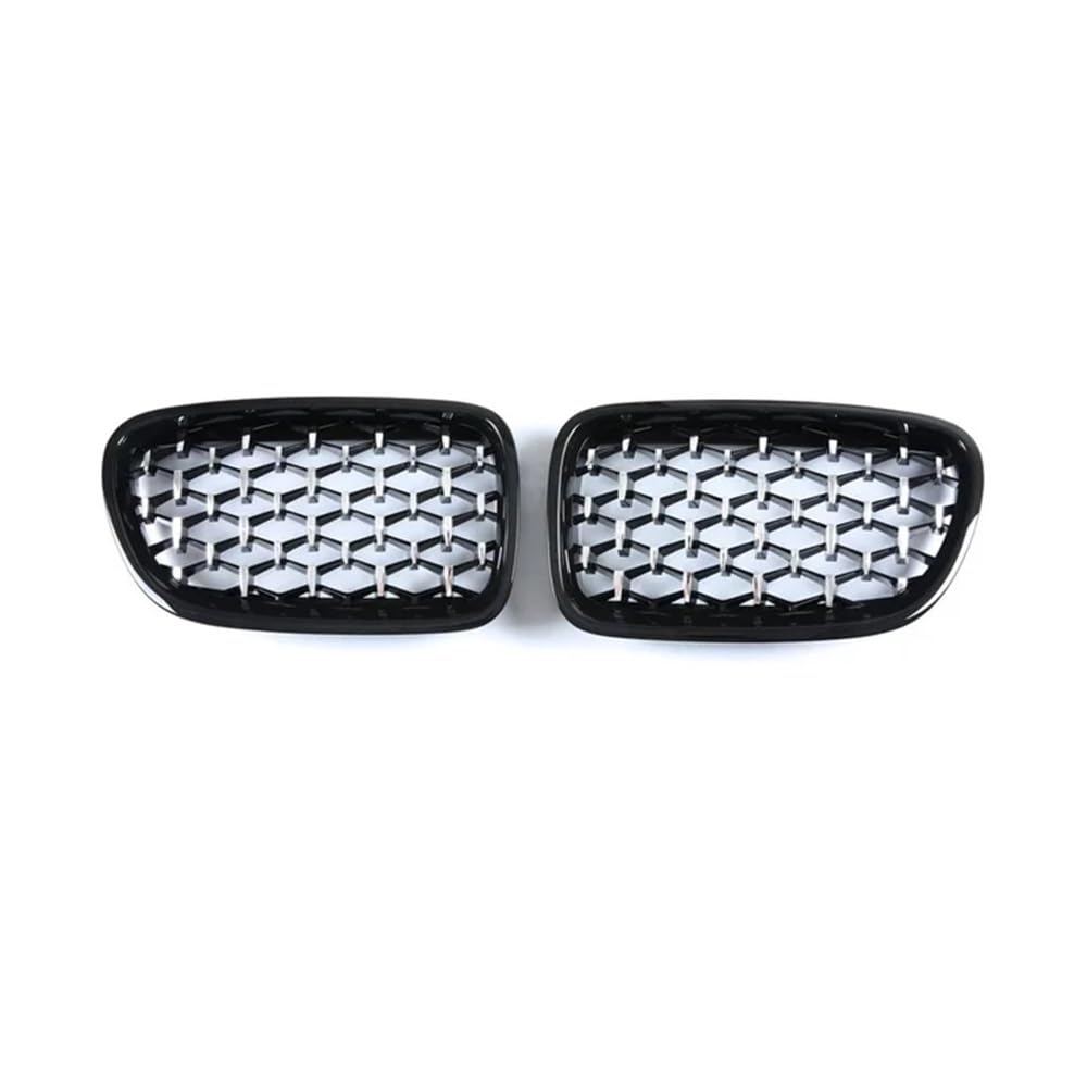 Auto-Frontgrillgitter Diamant-Nierengitter Für Die Vordere Stoßstange Auto-Styling Renngitter Für BM&W Für 5er GT F07 528i 535i 550i 2009–2017, Autogrill Front Kühlergrille(Silver and Black) von NFNVEKESD