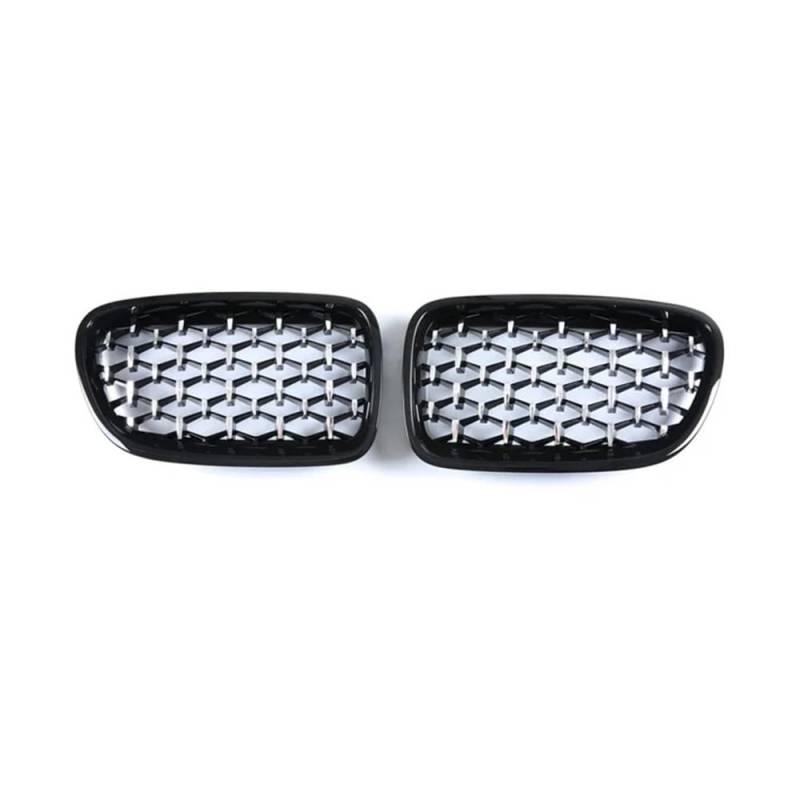 Auto-Frontgrillgitter Diamant-Nierengitter Für Die Vordere Stoßstange Auto-Styling Renngitter Für BM&W Für 5er GT F07 528i 535i 550i 2009–2017, Autogrill Front Kühlergrille(Silver and Black) von NFNVEKESD