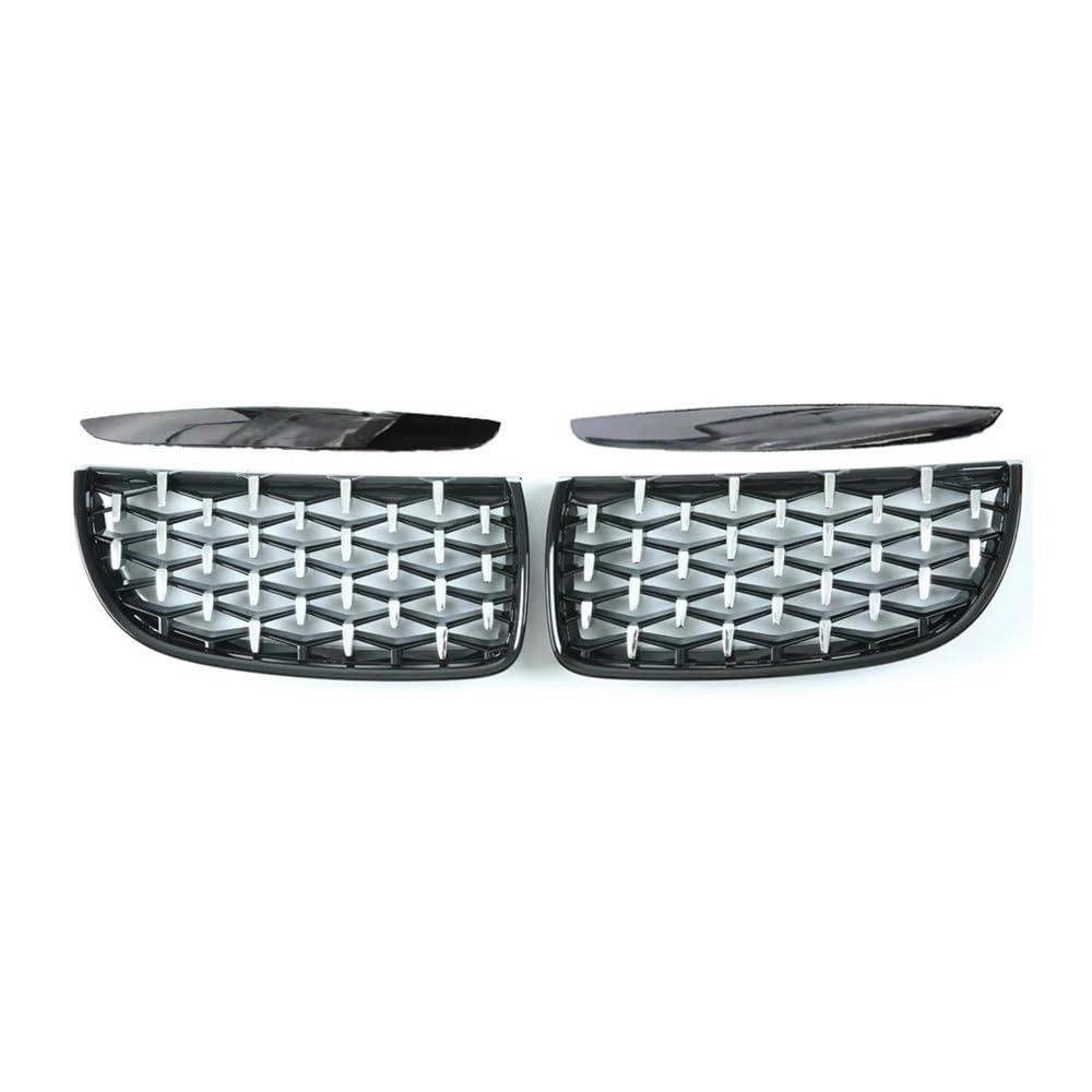 Auto-Frontgrillgitter Diamond Style Auto-Renngrill Für BM&W Für 3er E90 E91 2005 2006 2007 2008 Glänzend Schwarz Frontstoßstangen-Nierengitter 51137117242 Front Kühlergrille(Silver and Black) von NFNVEKESD