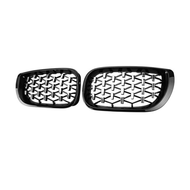 Auto-Frontgrillgitter Ein Paar Auto-Frontnierengrills Diamantgrill Racing Grill Für BM&W Für 3er E46 318i 320i 325i 4-Türer 2002 2003 2004 2005 Auto-Styling Front Kühlergrille(Black and Silver) von NFNVEKESD