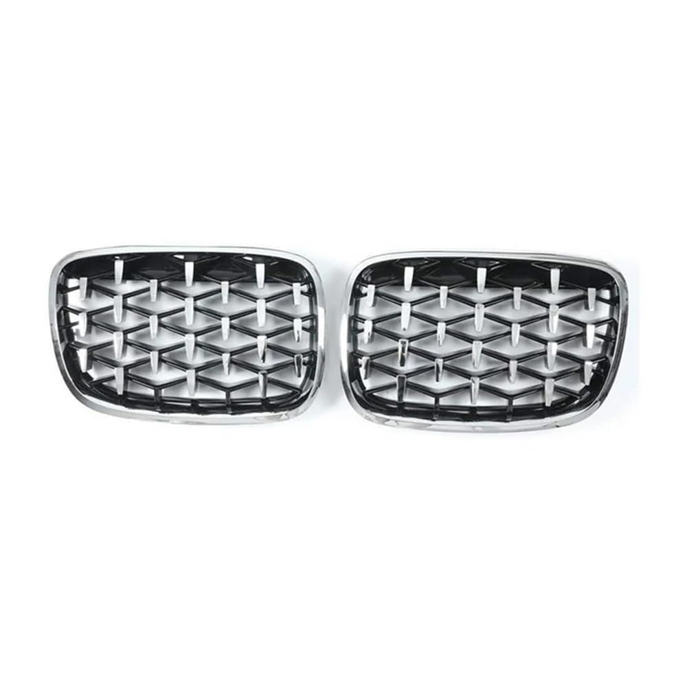 Auto-Frontgrillgitter Ein Paar Chrom-Diamant-Nierengitter Im Meteor-Stil Für Die Vordere Stoßstange Für BM&W Für Die 2er-Serie F45 220i 235i 2014 2015 2016 2017 2018 Front Kühlergrille(All Silver) von NFNVEKESD