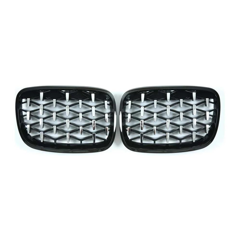 Auto-Frontgrillgitter Ein Paar Diamant-Stern-Grill-Auto-Front-Nieren-Grill-Stoßstange Für BM&W Für 2er-Serie F45 228i 220i 235i 2014–2017 2018 Auto-Styling Front Kühlergrille(Silver and Black) von NFNVEKESD