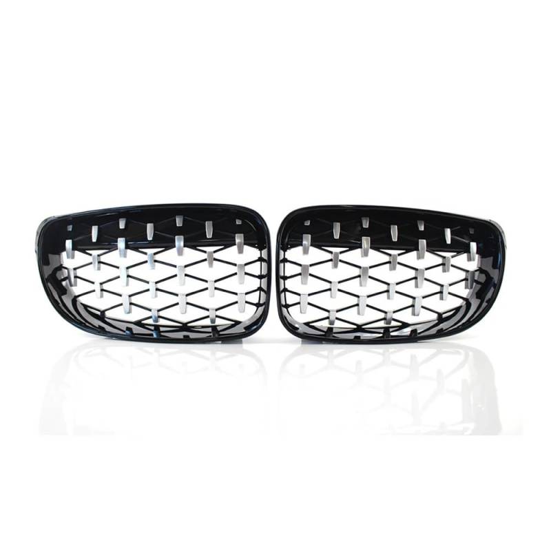 Auto-Frontgrillgitter Ein Paar Diamond Grille Car Front Nierengrill Racing Grills Für BM&W Für 1 Serie E81 E87 E82 E88 118i 120i 125i 2007–2010 2011 2012 Front Kühlergrille(Silver and Black) von NFNVEKESD