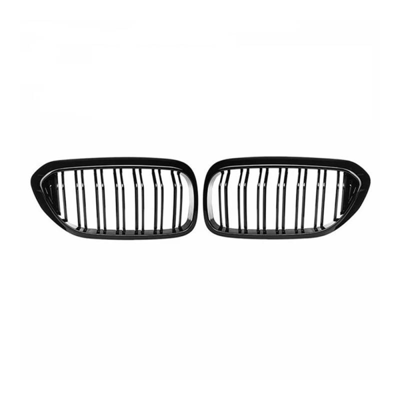 Auto-Frontgrillgitter Für BM&W Für 5 Series Für G30 G38 525i 528i 530i 540i 2017-2020 Auto Diamant Grills Front Nierengrill Chrom Mesh Grille Auto Styling Front Kühlergrille(2 Slat Gloss Black) von NFNVEKESD