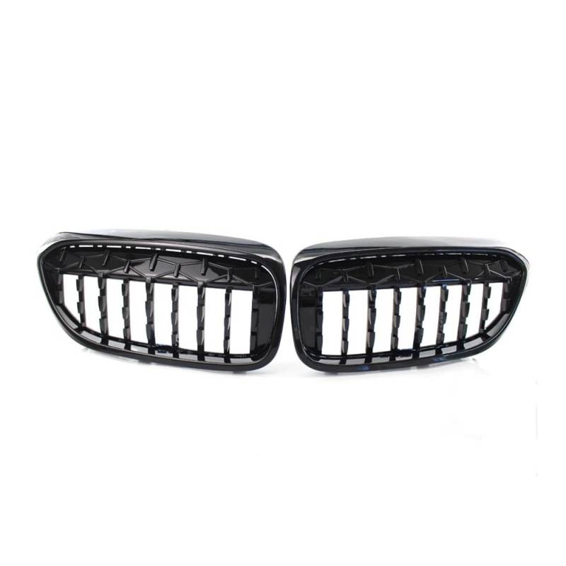 Auto-Frontgrillgitter Für BM&W Für 5 Series Für G30 G38 525i 528i 530i 540i 2017-2020 Auto Diamant Grills Front Nierengrill Chrom Mesh Grille Auto Styling Front Kühlergrille(Schwarz glänzend) von NFNVEKESD