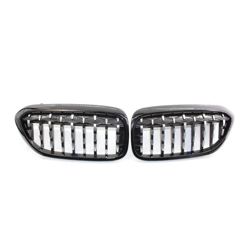 Auto-Frontgrillgitter Für BM&W Für 5 Series Für G30 G38 525i 528i 530i 540i 2017-2020 Auto Diamant Grills Front Nierengrill Chrom Mesh Grille Auto Styling Front Kühlergrille(Silver and Black) von NFNVEKESD