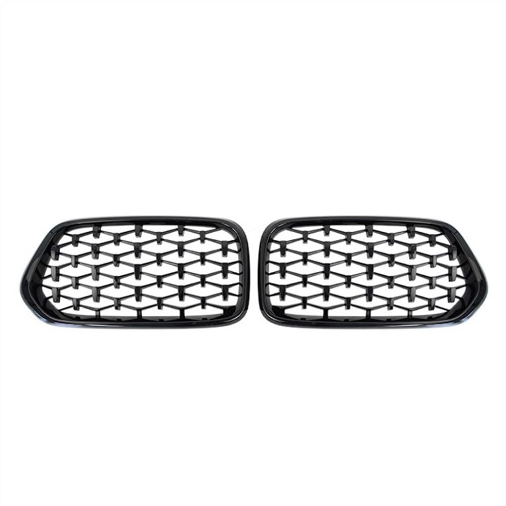 Auto-Frontgrillgitter Für BM&W X2 F39 Glanz Schwarz Gitter Grills Trim Zubehör 2018 2019 2020 2021 2022 Diamant Auto Vorderen Stoßfänger Niere Grille Racing Grill Front Kühlergrille(Schwarz glänzend) von NFNVEKESD