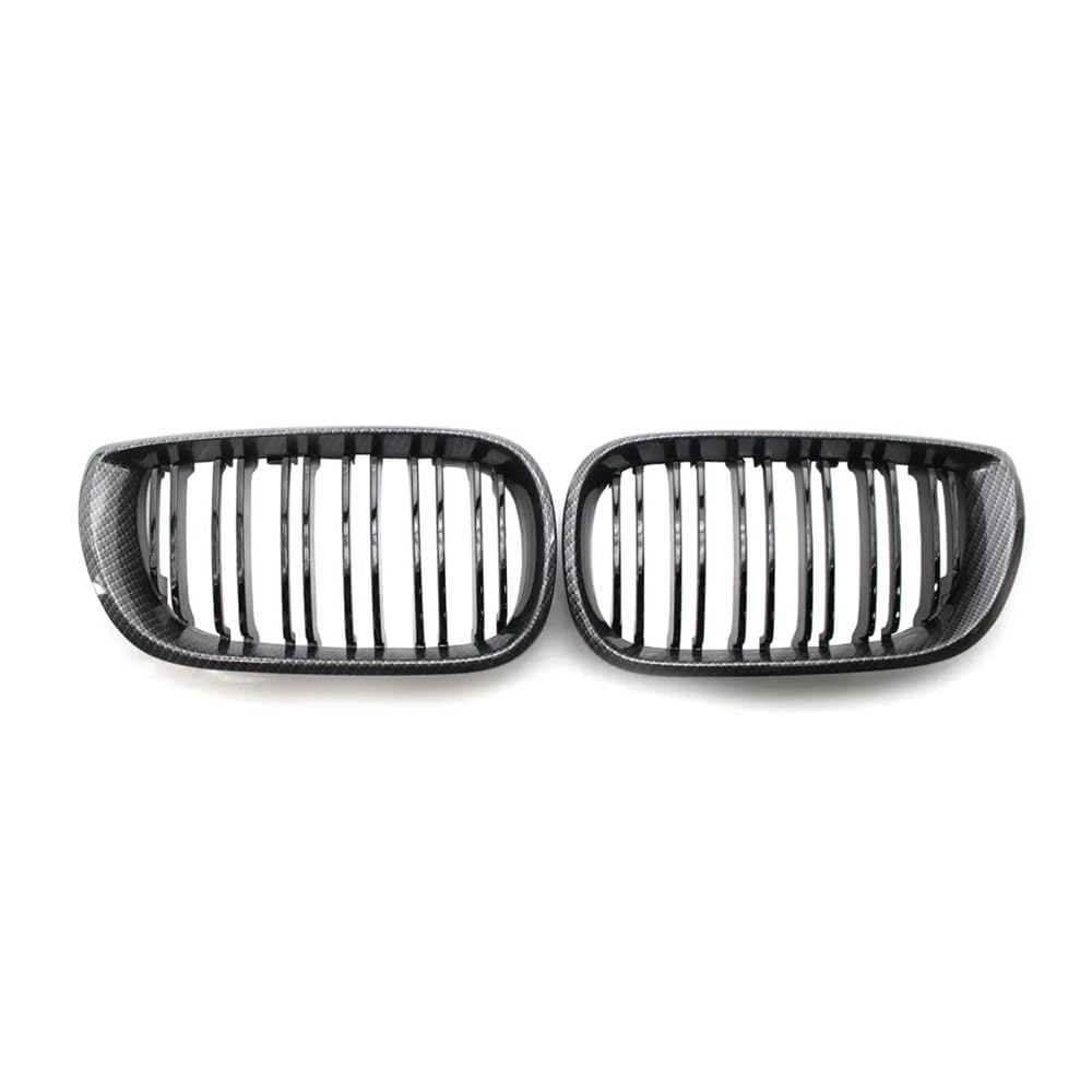 Auto-Frontgrillgitter Vorne In Der Mitte Hellschwarz Breiter Nierengrill Für Die Motorhaube Für BM&W Für E46 4-TÜREN 3er-Serie 318I 320I 325I 323I 330I 2002 2003 2004 Front Kühlergrille(Kohlefaser) von NFNVEKESD