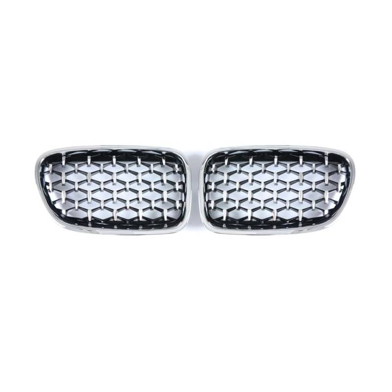 NFNVEKESD Auto-Frontgrillgitter 1 Paar Auto-Frontstoßstange Nierengitter Diamantgrill Für BM&W Für 5 Series GT F07 Gran Turismo 535i 550i 2009-2016 2017 Racing Grille Front Kühlergrille(All Silver) von NFNVEKESD