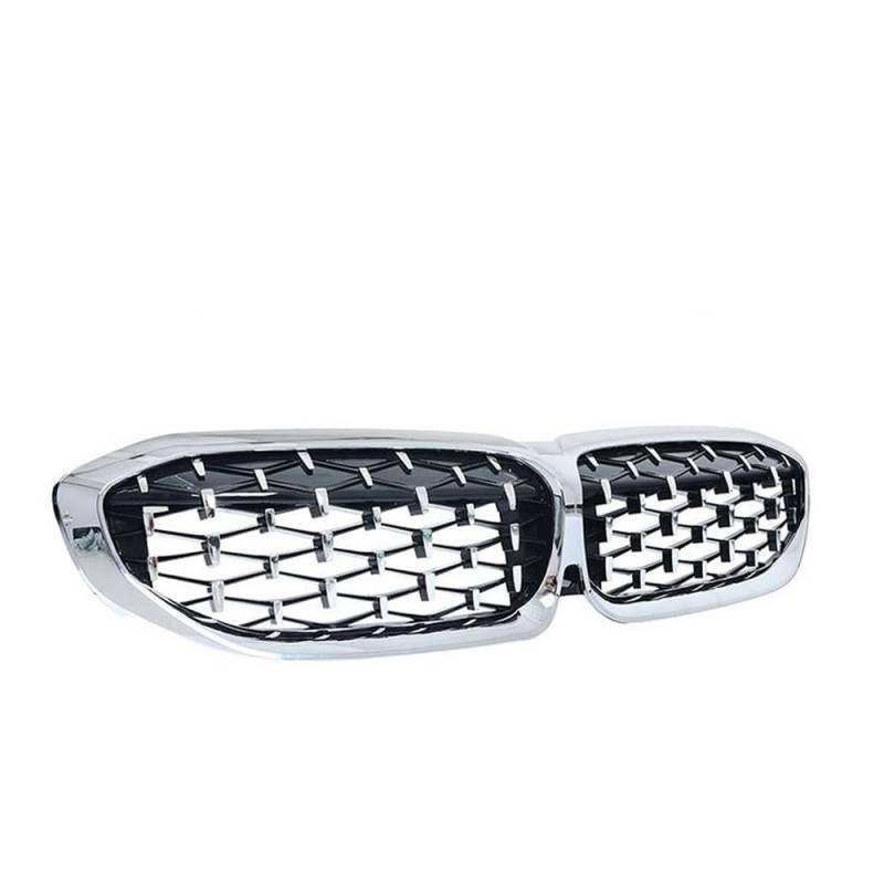 NFNVEKESD Auto-Frontgrillgitter 1 Paar Für BM&W 3er G20 G21 G28 2019 2020 2021 Frontgrill Diamant Nierengitter Racing Grills Meteor Style Autozubehör Front Kühlergrille(All Silver) von NFNVEKESD