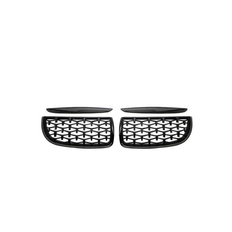 NFNVEKESD Auto-Frontgrillgitter 1 Paar Renngrill Vorne Diamant Nieren Ersatzgitter Für BM&W Für 3er E90 E91 320i 323i 328i 335i 2005 2006 2007 2008 Front Kühlergrille(Black) von NFNVEKESD