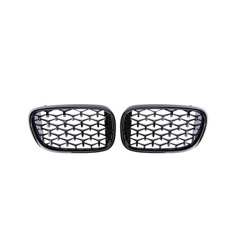 NFNVEKESD Auto-Frontgrillgitter 2 Stück Auto Front Bumpe Nierengrill Für BM&W Für 7 G11 G12 730i 740i 750i 740e 725d 730d 2015–2019 2020 Diamant-Stil Renngitter Front Kühlergrille(Black) von NFNVEKESD