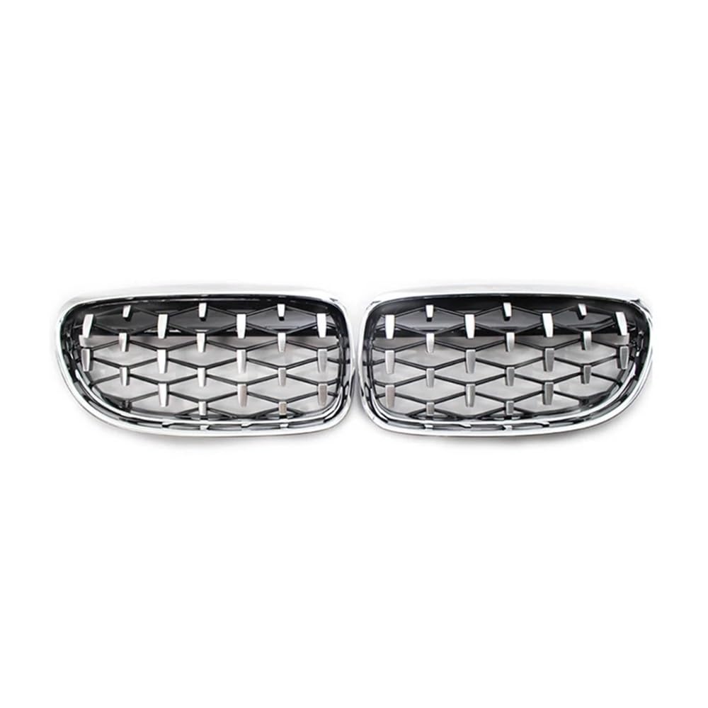 NFNVEKESD Auto-Frontgrillgitter 2 Teile/Satz Auto Kühlergrill Diamant Grills Meteor Stil Für BM&W Für E90 E91 3 Serie 2009 2010 2011 2012 Auto Silber Und Schwarz Front Kühlergrille(All Silver) von NFNVEKESD