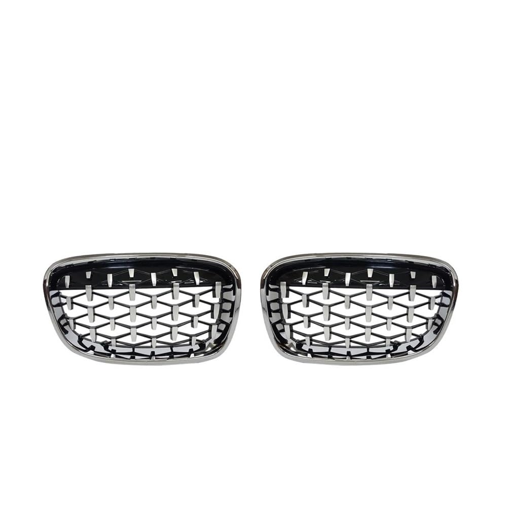 NFNVEKESD Auto-Frontgrillgitter 2PCS ABS Diamant Grill Front Stoßstange Nieren Gitter Für BM&W Für 1 Serie F20 F21 116i 118i 2011 2012 2013 2014 Ersatz Grille Front Kühlergrille(Full Silver) von NFNVEKESD