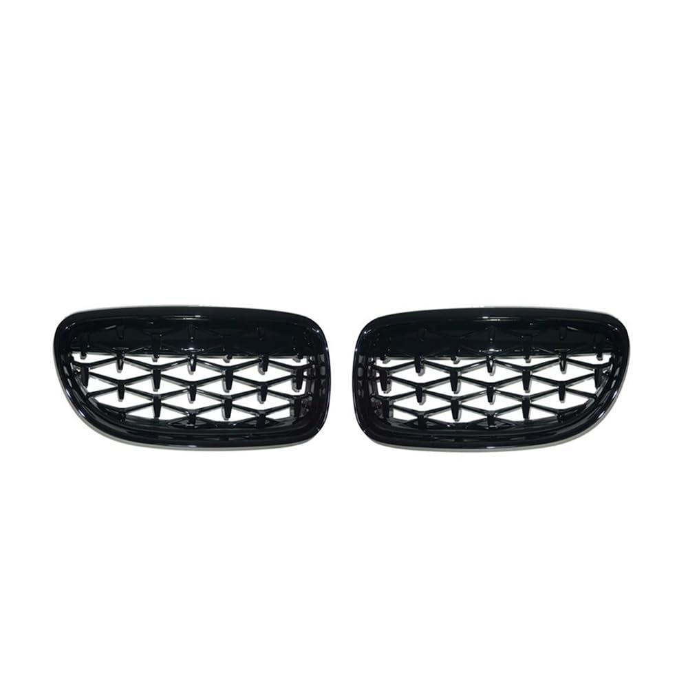 NFNVEKESD Auto-Frontgrillgitter 2PCS Auto Niere Kühlergrill Ersatz Meteor Grill Für BM&W Für E90 E91 3 Serie 2009 2010 2011 2012 Auto Front Diamond Racing Grills Front Kühlergrille(Schwarz glänzend) von NFNVEKESD