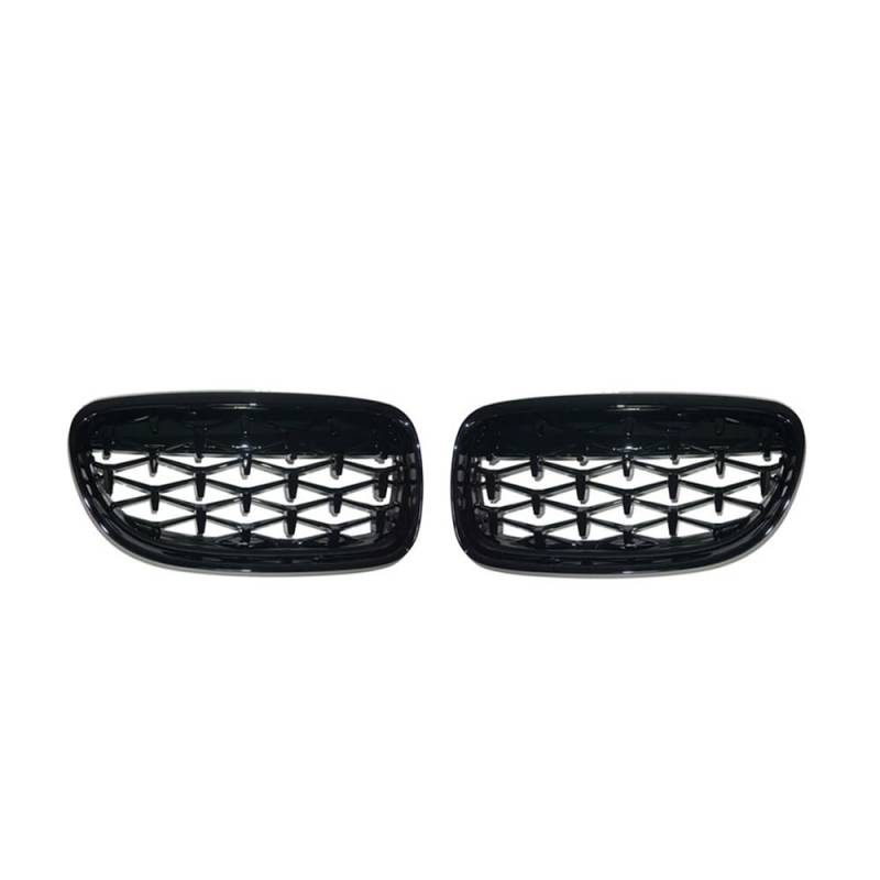 NFNVEKESD Auto-Frontgrillgitter 2PCS Auto Niere Kühlergrill Ersatz Meteor Grill Für BM&W Für E90 E91 3 Serie 2009 2010 2011 2012 Auto Front Diamond Racing Grills Front Kühlergrille(Schwarz glänzend) von NFNVEKESD