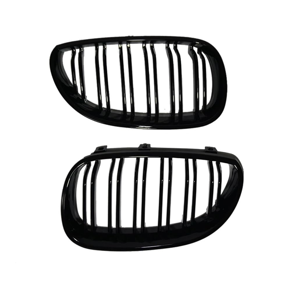 NFNVEKESD Auto-Frontgrillgitter 2PCS Front Niere Grill Doppel Linie 2 Lamellen Grille Für BM&W Für E60 E61 5 Serie 520I 535I 550I 2004 2005 2006 2007 2008 2009 Auto Styling Front Kühlergrille von NFNVEKESD