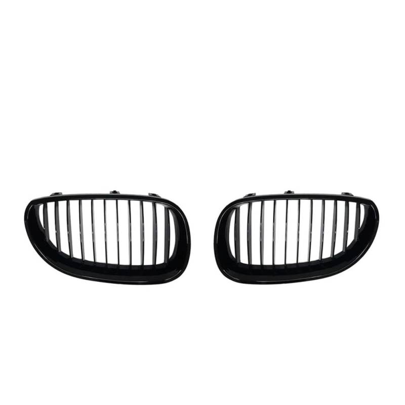 NFNVEKESD Auto-Frontgrillgitter 2PCS Front Niere Racing Grille Für BM&W Für E60 E61 M5 Serie 2003-2010 Einzelne Linie Änderung Sport Gitter Haube Grill Front Kühlergrille(Glossy Black) von NFNVEKESD