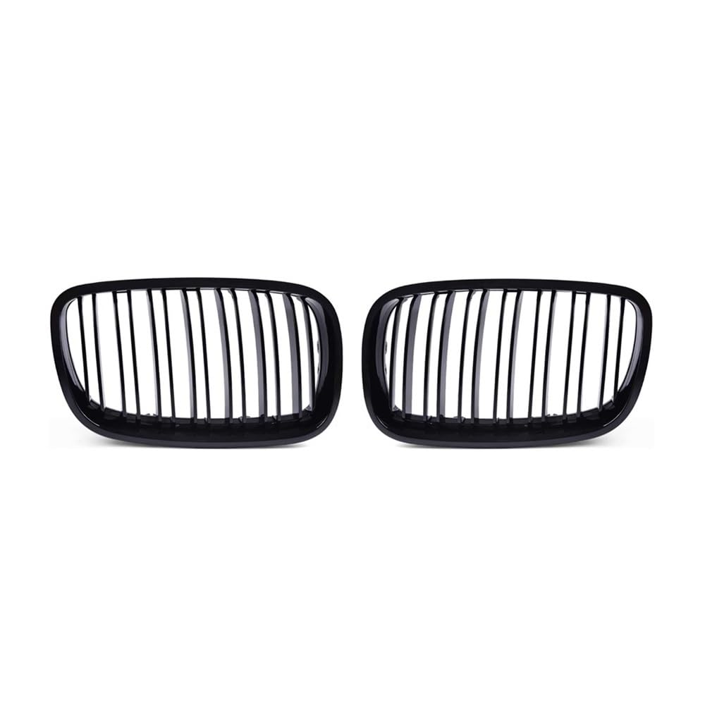 NFNVEKESD Auto-Frontgrillgitter 2PCS Für BM&W X5 E70 X6 E71 2008 2009 2010 2011 2012 2013 Auto Styling Front Niere Grill Doppel Lamellen Linie Grille Stoßstange Racing Grills Front Kühlergrille von NFNVEKESD