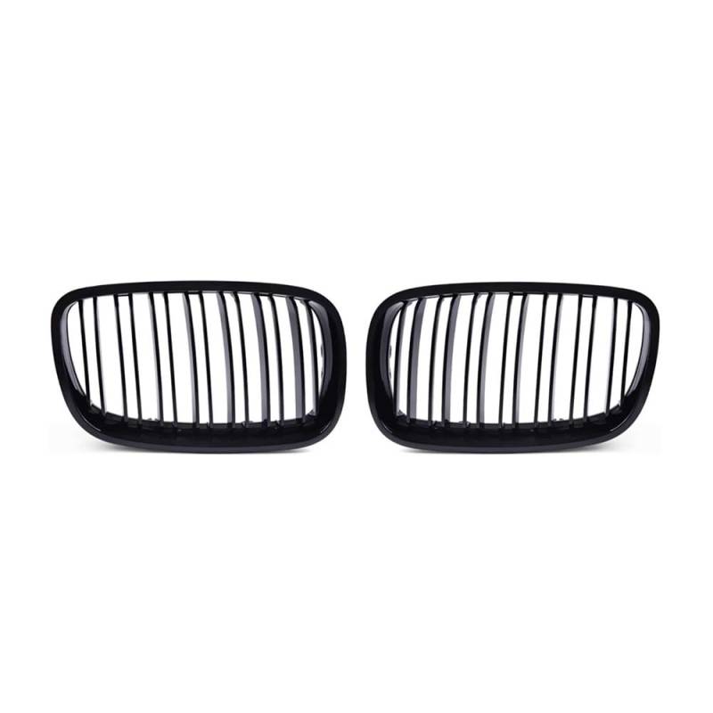 NFNVEKESD Auto-Frontgrillgitter 2PCS Für BM&W X5 E70 X6 E71 2008 2009 2010 2011 2012 2013 Auto Styling Front Niere Grill Doppel Lamellen Linie Grille Stoßstange Racing Grills Front Kühlergrille von NFNVEKESD