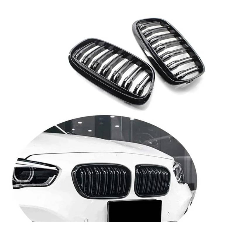 NFNVEKESD Auto-Frontgrillgitter 2PCS Glanz Schwarz Front Niere Kühlergrill Racing Gitter Für BM&W Für 2 Serie F45 F46 Aktive Tourer 2015 2016 2017 Auto Stil Front Kühlergrille von NFNVEKESD