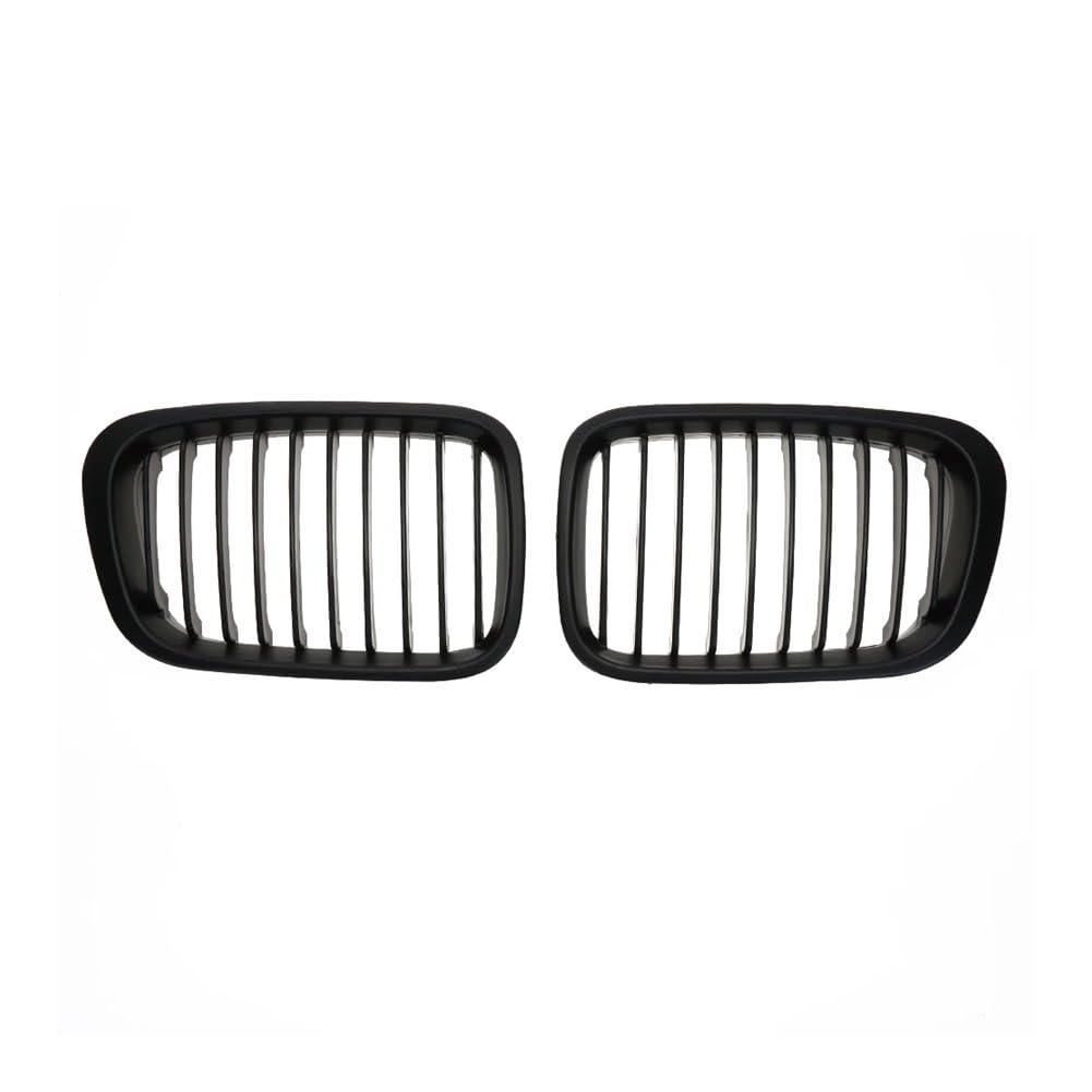 NFNVEKESD Auto-Frontgrillgitter 2Pcs Matt Schwarz Front Niere Grill Doppel Lamellen Grille Für BM&W Für E46 4 Tür 3 Serie 1998 1999 2000 2001 Auto Styling Front Kühlergrille von NFNVEKESD