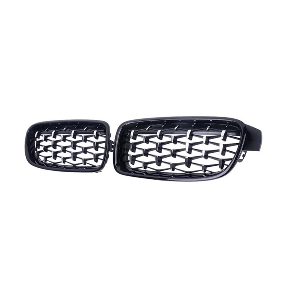 NFNVEKESD Auto-Frontgrillgitter Auto Chrom Diamant Front Niere Grille Racing Grill Für BM&W Für 3 Serie F30 F31 F35 325xi 320i 325i 325i 328i 330i 2013-2018 2019 Front Kühlergrille(Silver and Black) von NFNVEKESD