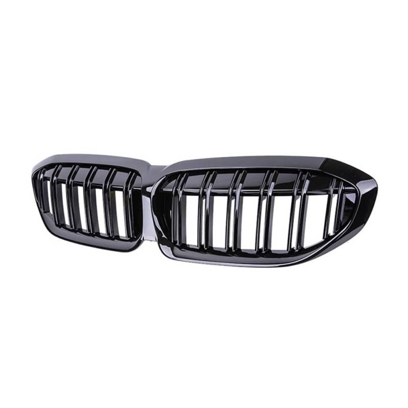 NFNVEKESD Auto-Frontgrillgitter Auto Front Niere Grill Racing Grill Für BM&W Für 3 Serie G20 G21 328i 335i 340i 2019 2020 2021 2022 Glänzend Schwarz 2 Lamellen Front Kühlergrille von NFNVEKESD