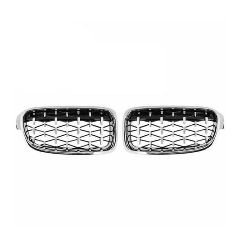 NFNVEKESD Auto-Frontgrillgitter Auto Front Sport Grill Nieren Grills Für BM&W Für 3-Serie F30 F31 F35 320i 320d 325i 2012 2013 2014 2015 2016 2017 Front Kühlergrille(Silver) von NFNVEKESD