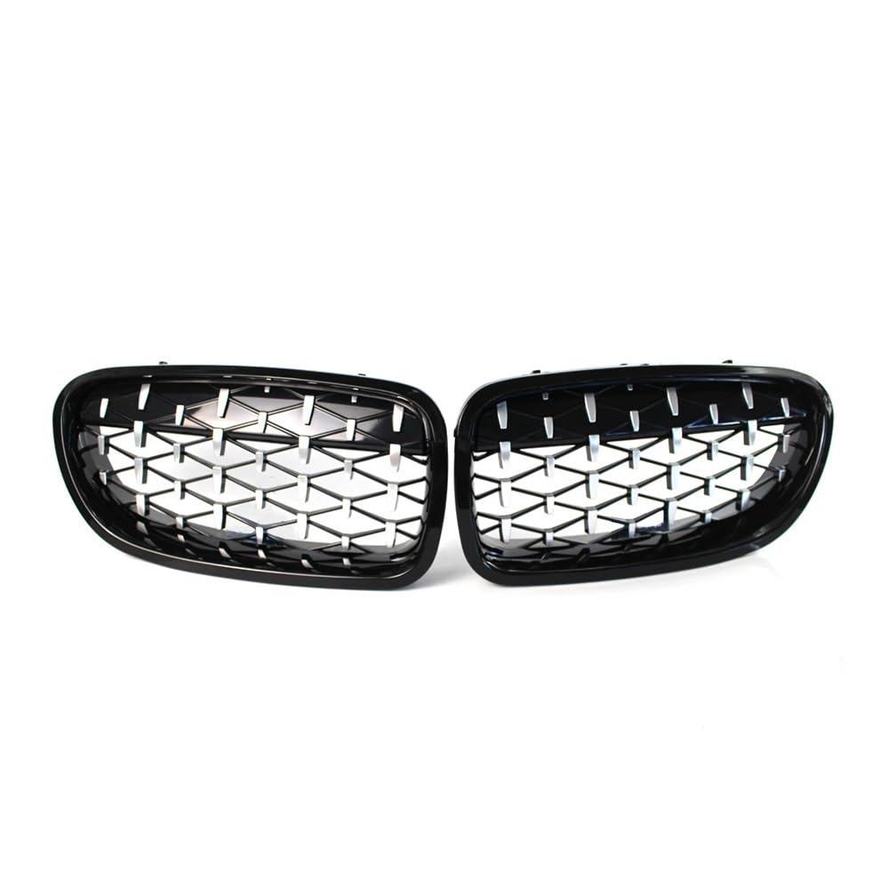 NFNVEKESD Auto-Frontgrillgitter Auto Vorderen Stoßfänger Niere Grille Für BM&W Für F10 F18 520i 525i 2010-2014 2015 2016 Diamant Stil Racing Auto Grills ABS Front Kühlergrille(Silver and Black) von NFNVEKESD