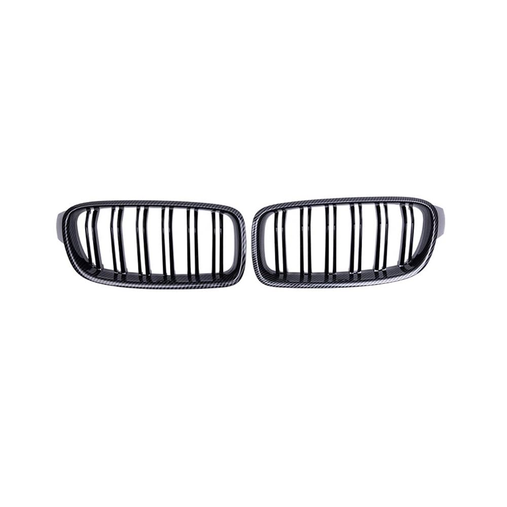 NFNVEKESD Auto-Frontgrillgitter Carbon Fiber Auto Front Stoßstangengrill Racing Grill Stil Auto Dual-Lamellen Gitter Für BM&W Für F30 F31 F35 3 Serie 2013-2017 2018 2019 Front Kühlergrille von NFNVEKESD