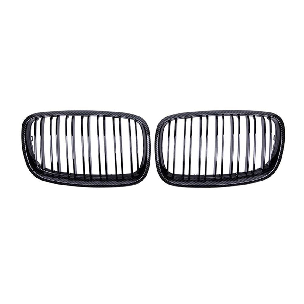 NFNVEKESD Auto-Frontgrillgitter Carbon Rahmen Auto Niere Grill Doppel Lamellen Gitter Für BM&W Für X5 X6 E70 E71 2007 2008 2009 2010 2011 2012 2013 Front Kühlergrille von NFNVEKESD