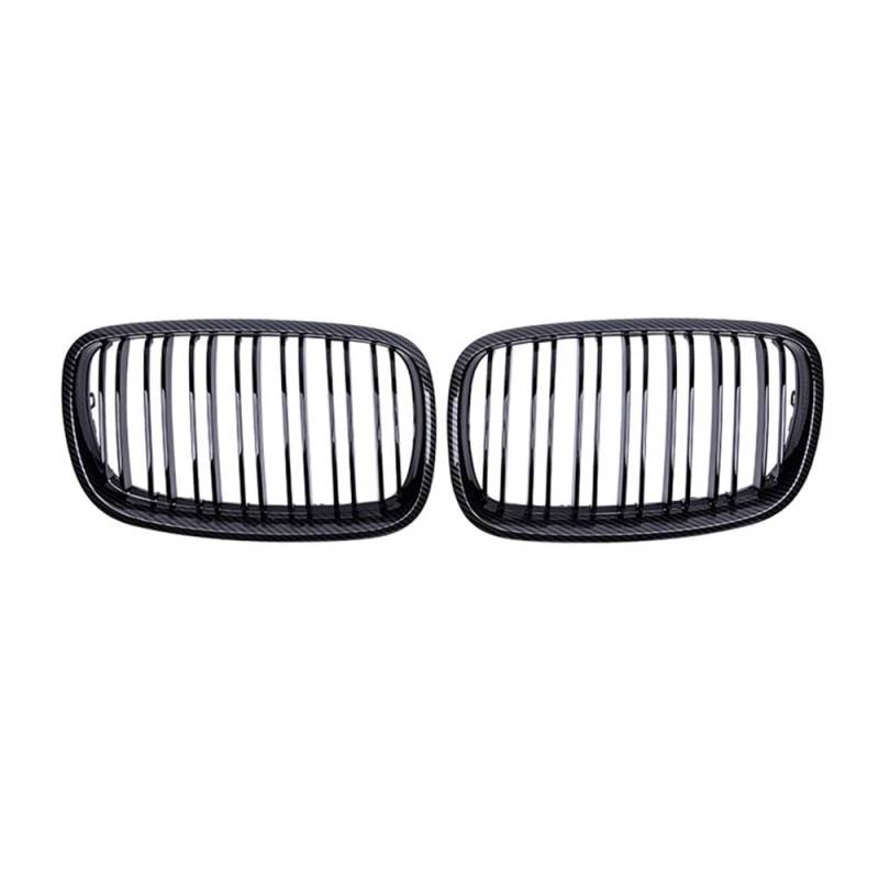 NFNVEKESD Auto-Frontgrillgitter Carbon Rahmen Auto Niere Grill Doppel Lamellen Gitter Für BM&W Für X5 X6 E70 E71 2007 2008 2009 2010 2011 2012 2013 Front Kühlergrille von NFNVEKESD