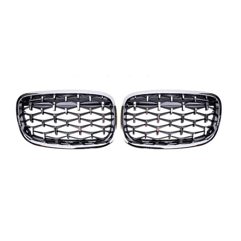 NFNVEKESD Auto-Frontgrillgitter Diamant-Chrom-Kühlergrill Nieren-Frontstoßstange Facelift-Grill Ersatz Für BM&W Für X5 X6 E70 E71 2008-2011 2012 2013 2014 Front Kühlergrille(Silver) von NFNVEKESD