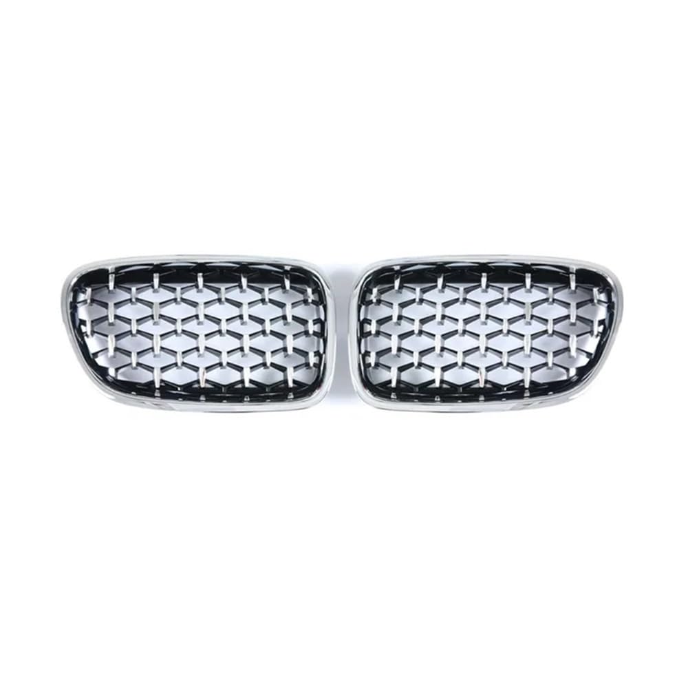 NFNVEKESD Auto-Frontgrillgitter Diamant-Nierengitter Für Die Vordere Stoßstange Auto-Styling Renngitter Für BM&W Für 5er GT F07 528i 535i 550i 2009–2017, Autogrill Front Kühlergrille(All Silver) von NFNVEKESD