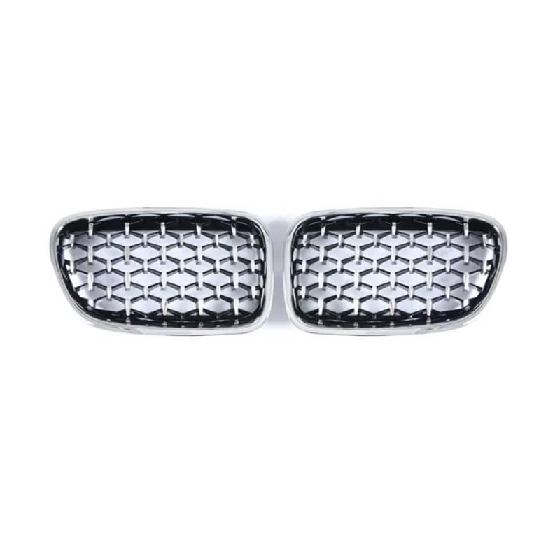 NFNVEKESD Auto-Frontgrillgitter Diamant-Nierengitter Für Die Vordere Stoßstange Auto-Styling Renngitter Für BM&W Für 5er GT F07 528i 535i 550i 2009–2017, Autogrill Front Kühlergrille(All Silver) von NFNVEKESD