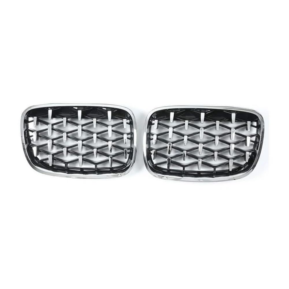 NFNVEKESD Auto-Frontgrillgitter Diamant-Nierengitter Renngrills Frontgrills Auto-Styling-Stil Ersatz Für BM&W Für X5 X6 E70 E71 2008–2012 2013 Front Kühlergrille(Silver) von NFNVEKESD