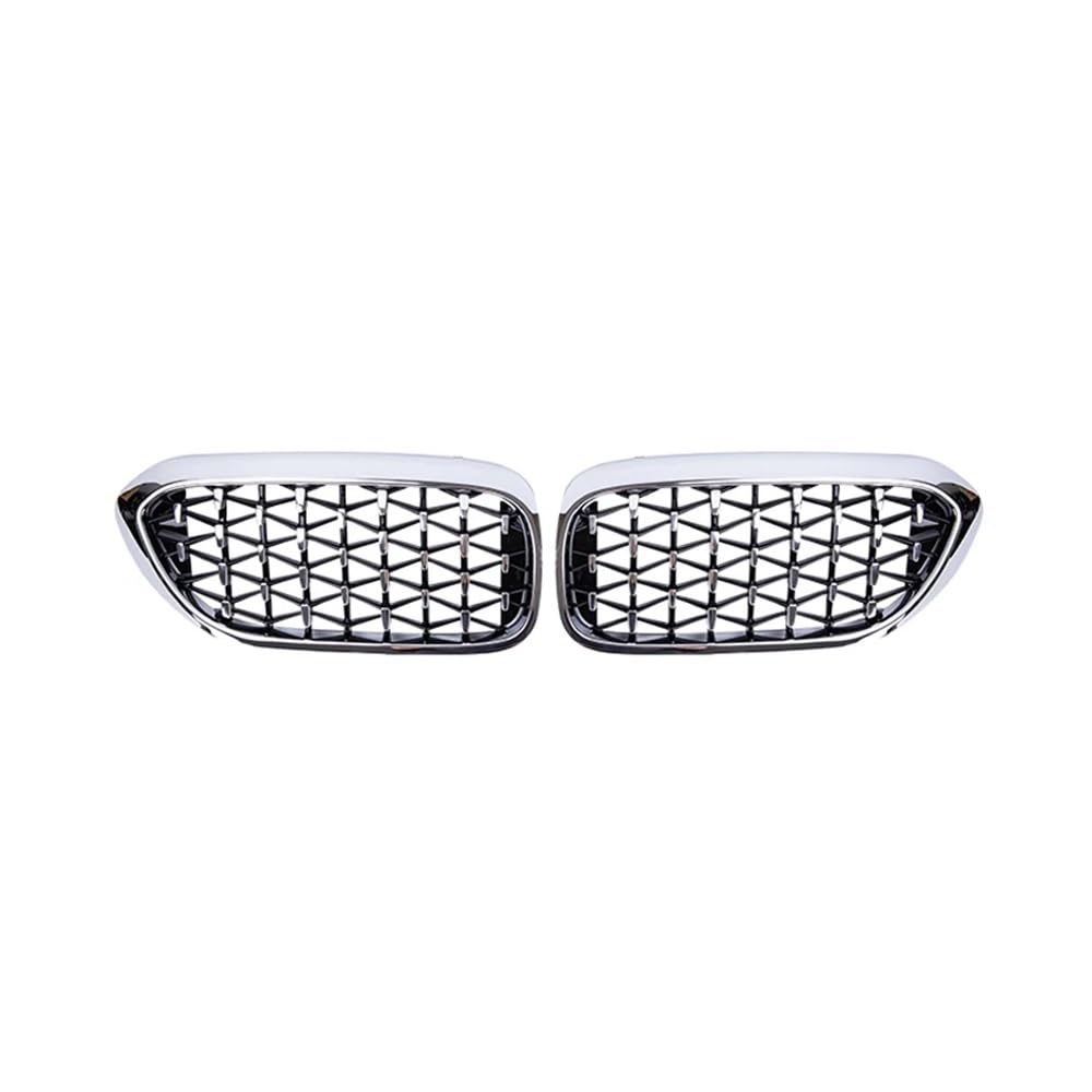 NFNVEKESD Auto-Frontgrillgitter EIN Paar Auto Frontstoßstange Nierengrill Diamant Meteor Stil Für BM&W Für 5 Series G30 G38 2017 2018 2019 2020 Front Kühlergrille(All Silver) von NFNVEKESD