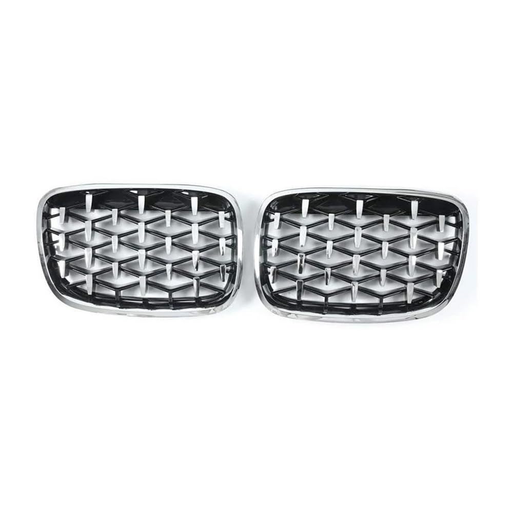 NFNVEKESD Auto-Frontgrillgitter EIN Paar Diamant-Stern-Grill-Auto-Front-Nieren-Grill-Stoßstange Für BM&W Für 2er-Serie F45 228i 220i 235i 2014–2017 2018 Auto-Styling Front Kühlergrille(All Silver) von NFNVEKESD