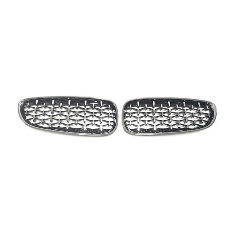 NFNVEKESD Auto-Frontgrillgitter EIN Paar Diamant-Stil Auto-Frontstoßstange Nierengrill Grills Für BM&W Für Z4 E89 2009–2012 2013 2014 2015 2016 Auto-Styling-Dekoration Front Kühlergrille(Full Silver) von NFNVEKESD