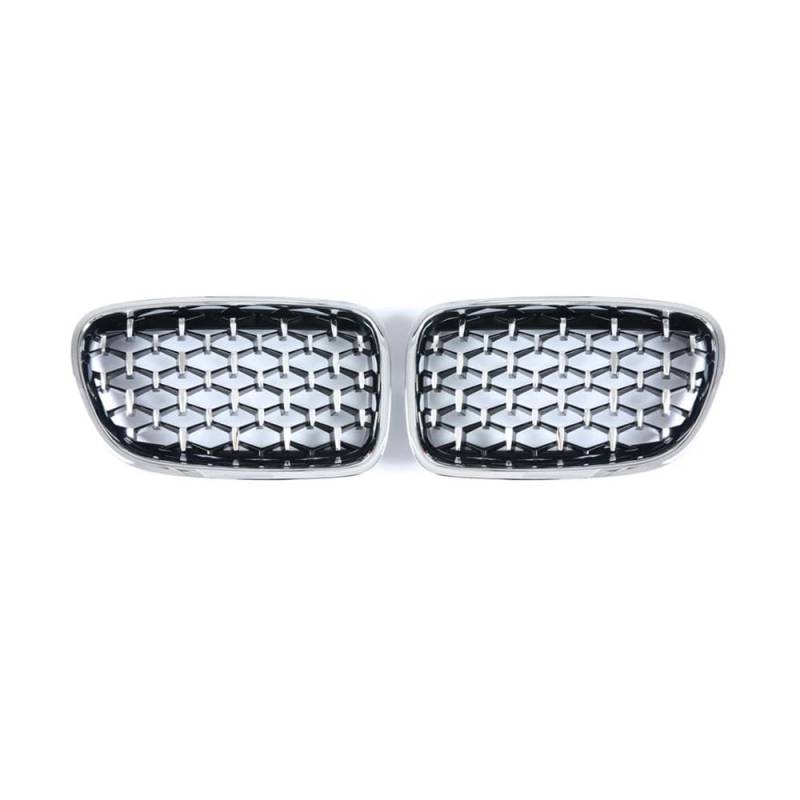 NFNVEKESD Auto-Frontgrillgitter EIN Paar Diamantgitter Für BM&W Für 5er GT F07 528i 535i 550i 2009–2015 2016 2017 Frontstoßstange Nierengitter Auto-Styling Front Kühlergrille(All Silver) von NFNVEKESD