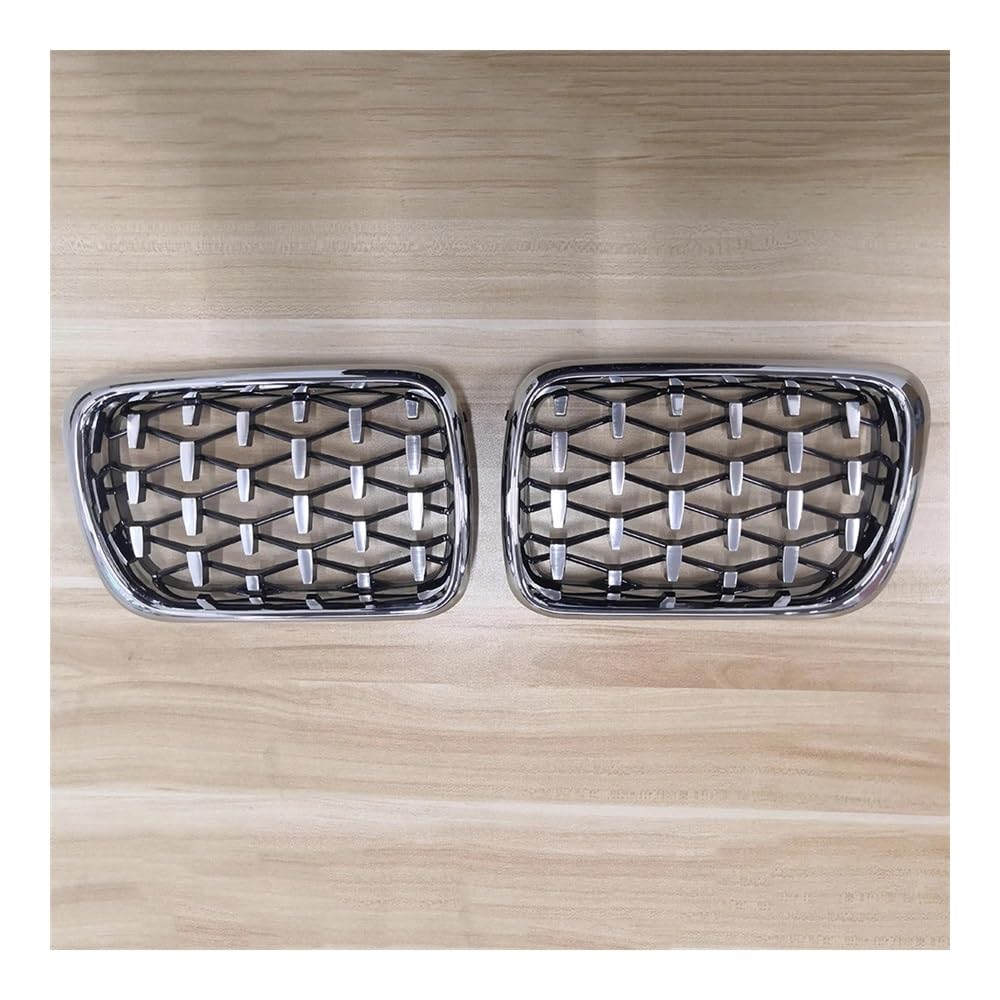 NFNVEKESD Auto-Frontgrillgitter EIN Paar Diamond Star Style Grill Auto Front Nierengrill Stoßstange Für BM&W Für E36 3er 318I 323I 328I M3 1997 1998 1999 Auto-Styling Front Kühlergrille(Full Silver) von NFNVEKESD