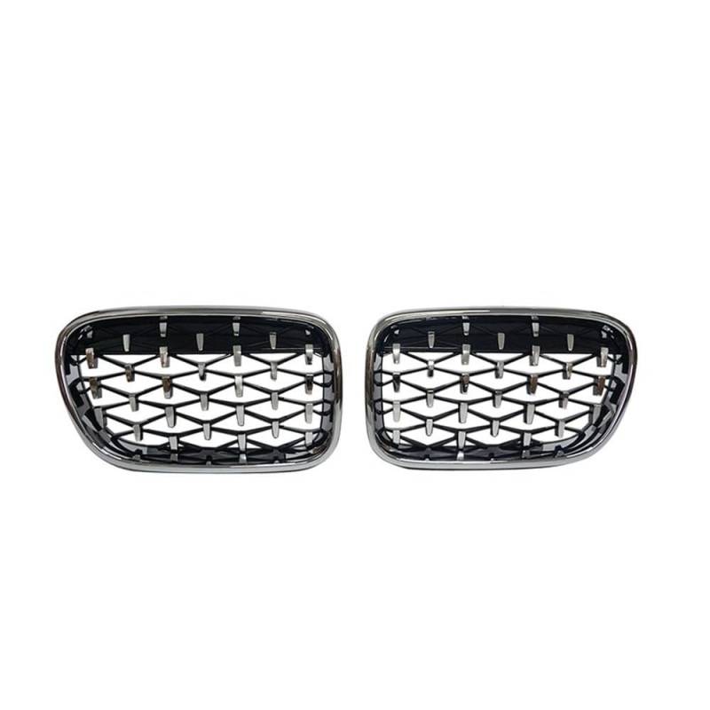 NFNVEKESD Auto-Frontgrillgitter EIN Paar Für BM&W X3 F25 2010 2011 2012 2013 Frontgrill Diamond Nierengitter Chrome Meteor Style Autoersatzteil Front Kühlergrille(Silver) von NFNVEKESD