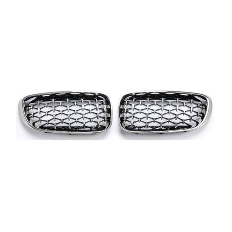 NFNVEKESD Auto-Frontgrillgitter EIN Paar Nierengrill Für Die Frontstoßstange Für BM&W Für 3er GT F34 2012–2018 2019 Chrom-Diamant-Limousinengrill Meteor-Stil Front Kühlergrille(Full Silver) von NFNVEKESD