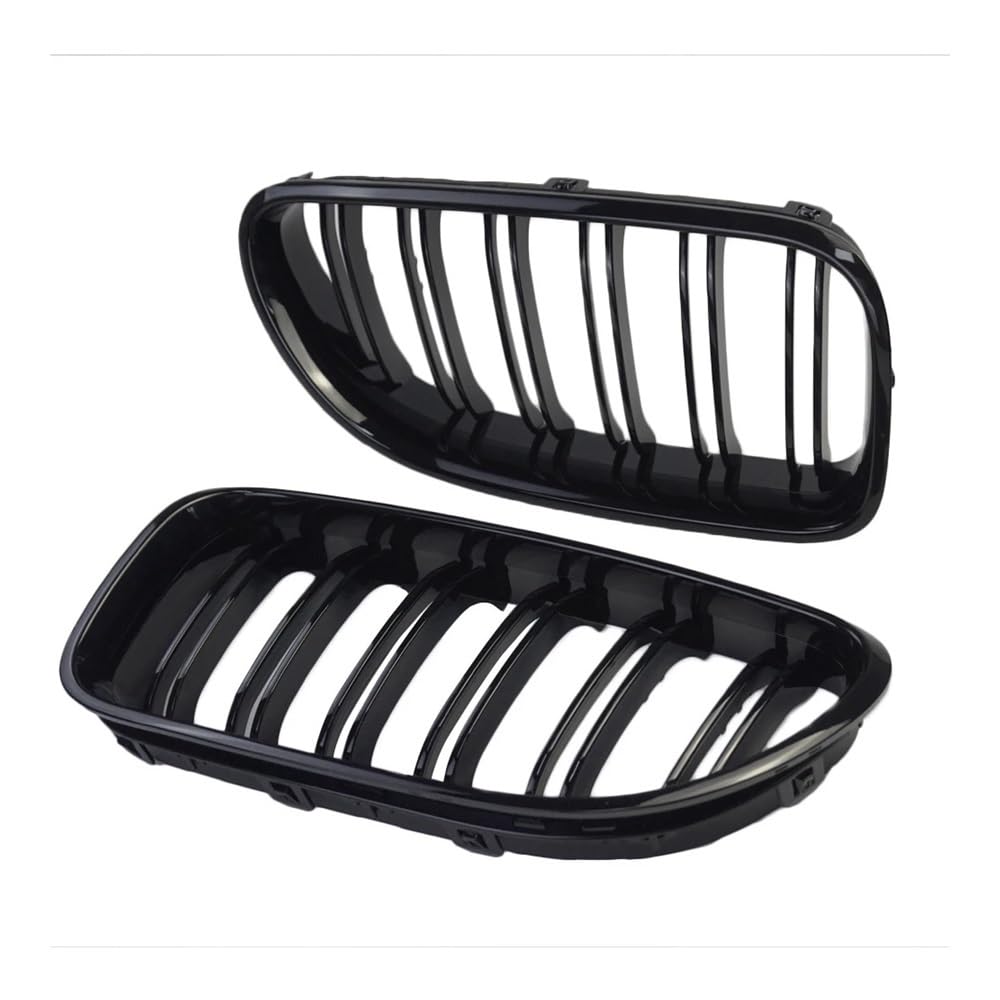 NFNVEKESD Auto-Frontgrillgitter Ersatz Frontstoßstange Nierengitter Netzhaube Für BM&W Für 6er F06 F12 F13 2012–2017 ABS Glänzend Schwarz Double Line Racing Grills Front Kühlergrille von NFNVEKESD