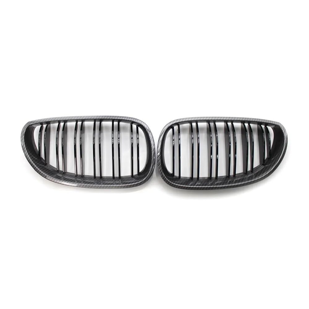 NFNVEKESD Auto-Frontgrillgitter Front Gloss Black Nieren Sport Gitter Haube Grill Für BM&W Für E60 E61 2003 2004 2005 2006 2007 2008 2009 Für M5 525i 528i 528xi Front Kühlergrille(Kohlefaser) von NFNVEKESD