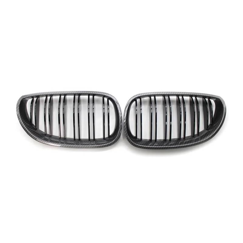 NFNVEKESD Auto-Frontgrillgitter Front Gloss Black Nieren Sport Gitter Haube Grill Für BM&W Für E60 E61 2003 2004 2005 2006 2007 2008 2009 Für M5 525i 528i 528xi Front Kühlergrille(Kohlefaser) von NFNVEKESD